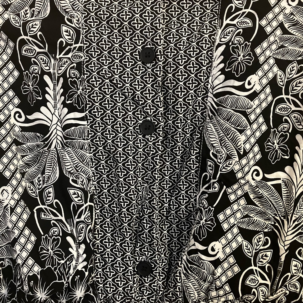 In Bloom Boho Style Black and White short dress/tunic contrasting pattern tie - Picture 8 of 8